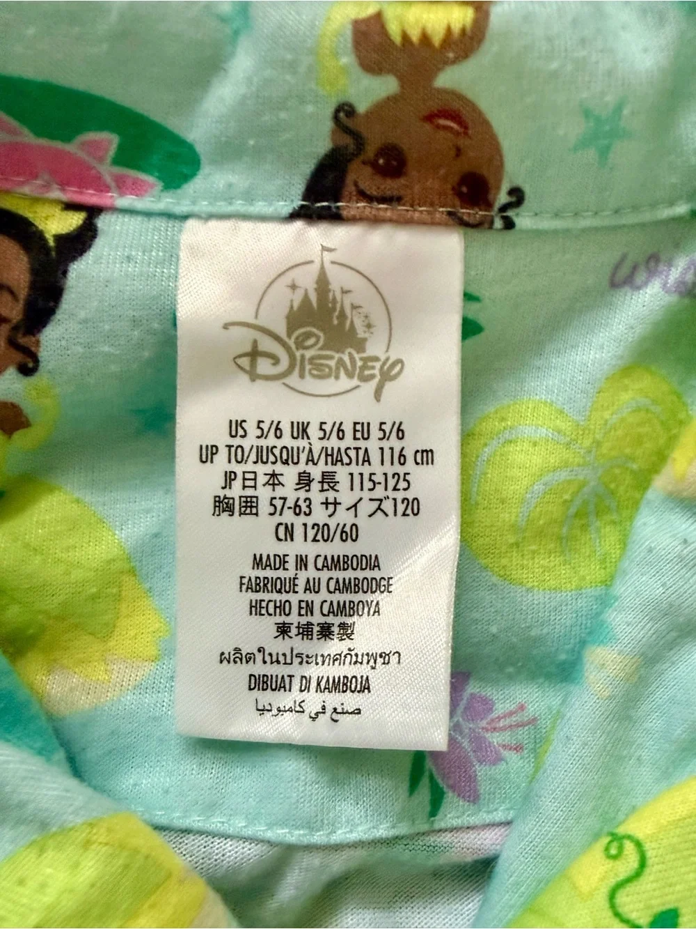 Disney Princess & the Frog, Tiana Print Pajama Set